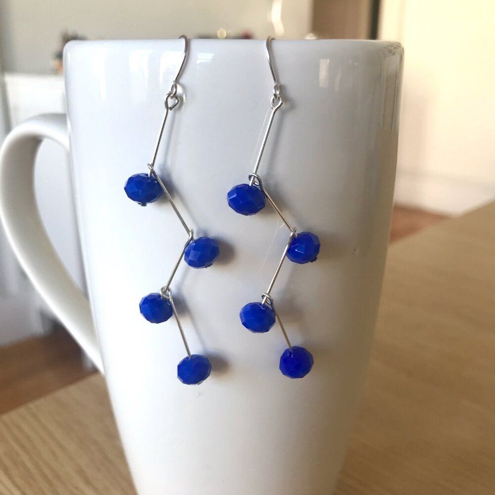 Indigo Royal Blue Branching Gravity Earrings